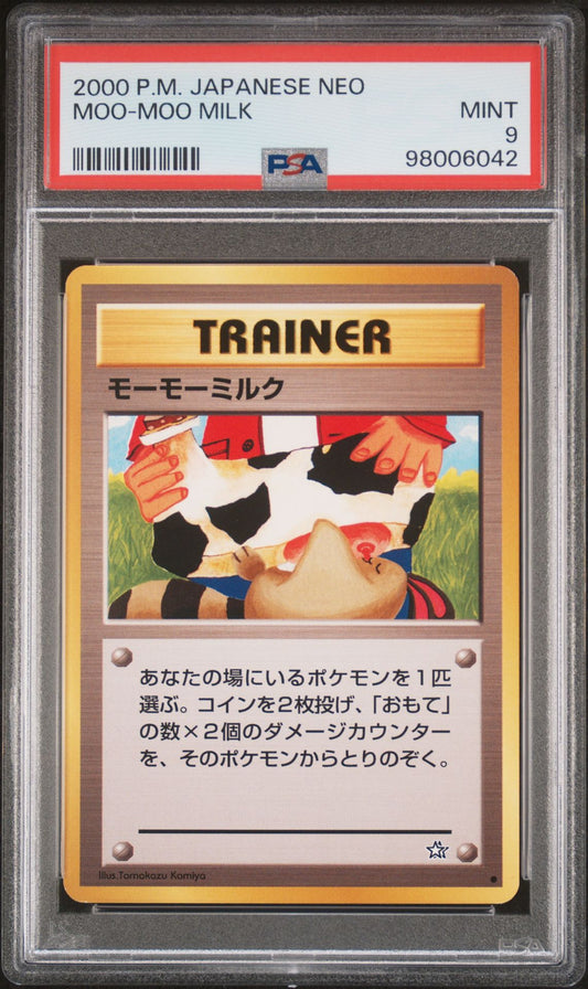 PSA 9 - Moo-Moo Milk - Japanese Neo Genesis - BANNED CARD