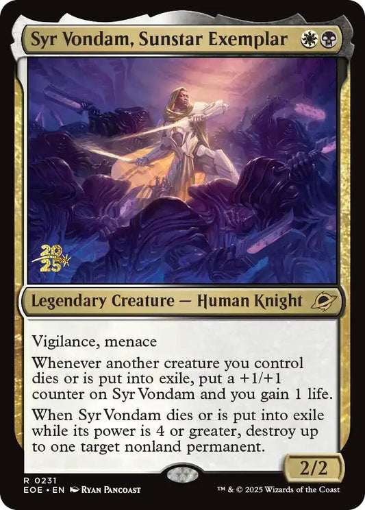 Syr Vondam, Sunstar Exemplar