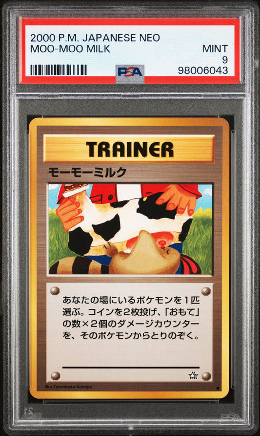 PSA 9 - Moo-Moo Milk - Japanese Neo Genesis - BANNED CARD